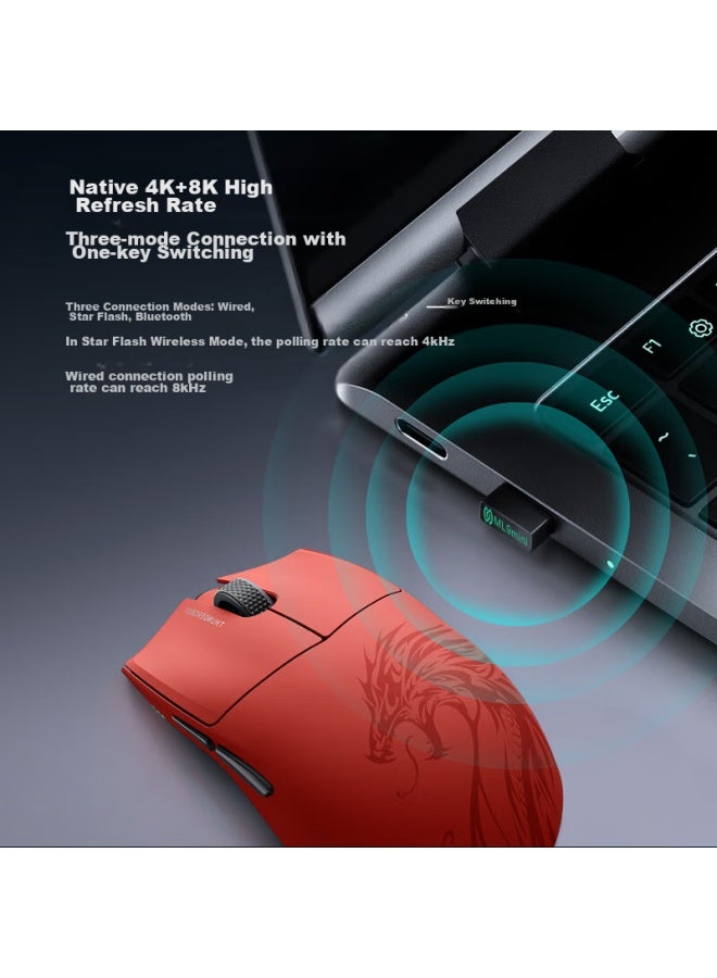 Thunderobot Ml9mini Star Flash Wired/wireless/tri-mode Gaming Mouse Paw3950 Esports Office Flagship Mouse Without Hole Lightweight With Charging Dock Naraka： Bladepoint Accessories - Image 1