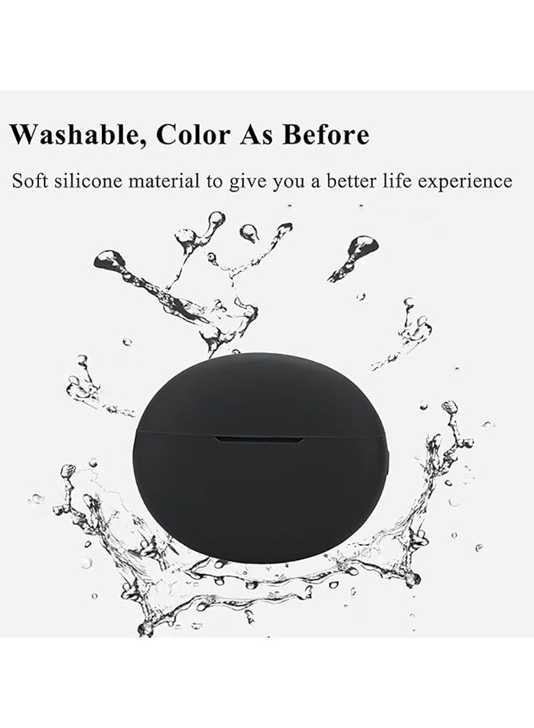 Silicone Case for Oneplus nord Buds 3 pro/Oneplus Buds pro 3, Shockproof Protective Earbuds Cover with Carabiner Accessories (Black) - Image 5