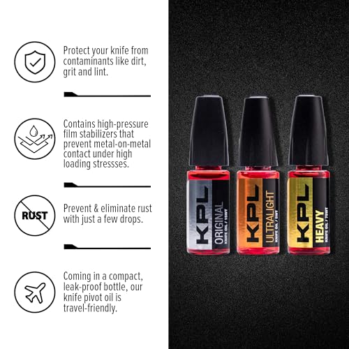 Knife Pivot Lube – Combo Pack (Original, Heavy, Ultralight) – Knife Oil for Blades – 3 x 10ml Lubricant Bottles - Image 3