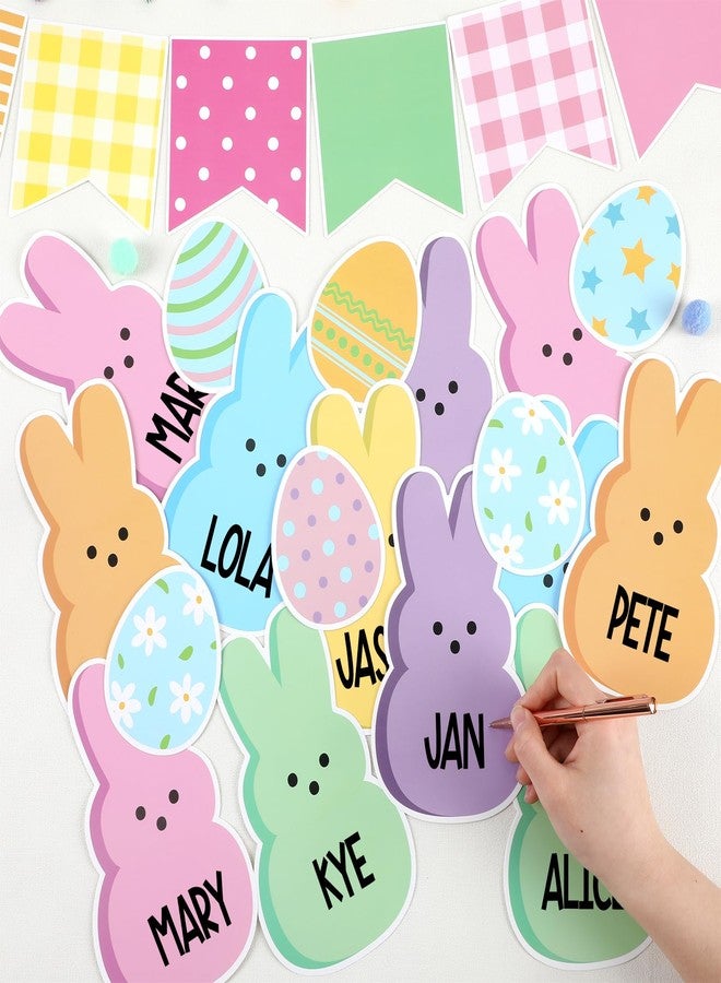 Justforjoyful لوحة إعلانات أرنب عيد الفصح من Justforjoyful، زينة صفية، مجموعة لوحة إعلانات بيضة أرنب عيد الفصح، قصاصات عيد الفصح الربيعية، بطاقات أسماء أرنب عيد الفصح للمدرسة، لوازم جدران أبواب المعلمين والطلاب - Image 4