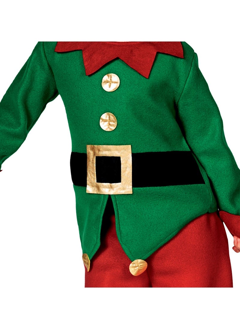 MAD TOYS Little Elf Santa Helper Festive Child Costume, Full Outfit with Belt and Hat Age 3 to 8 years  - Image 3
