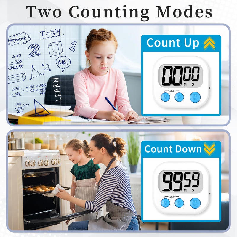 ZILLEEN Classroom Timers for Kids Classroom Magnetic Digital Kitchen Timers for Cooking Teachers Gym Game 6 Pcs - Image 4