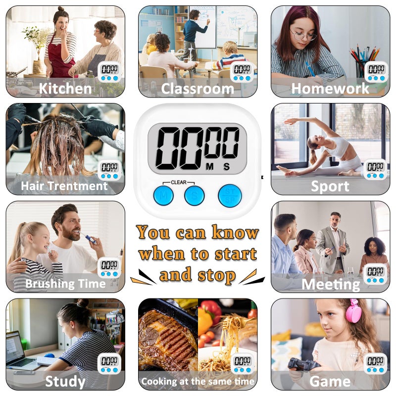 ZILLEEN Classroom Timers for Kids Classroom Magnetic Digital Kitchen Timers for Cooking Teachers Gym Game 6 Pcs - Image 5