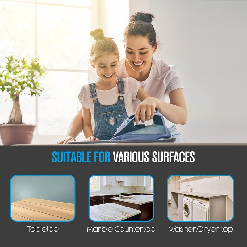Houseables Ironing Mat, Magnetic Laundry Pad Blanket, 80cm x 48cm, Grey, Quilted, Washer Dryer Heat Resistant Pad, Iron Board Alternative Cover - Image 5