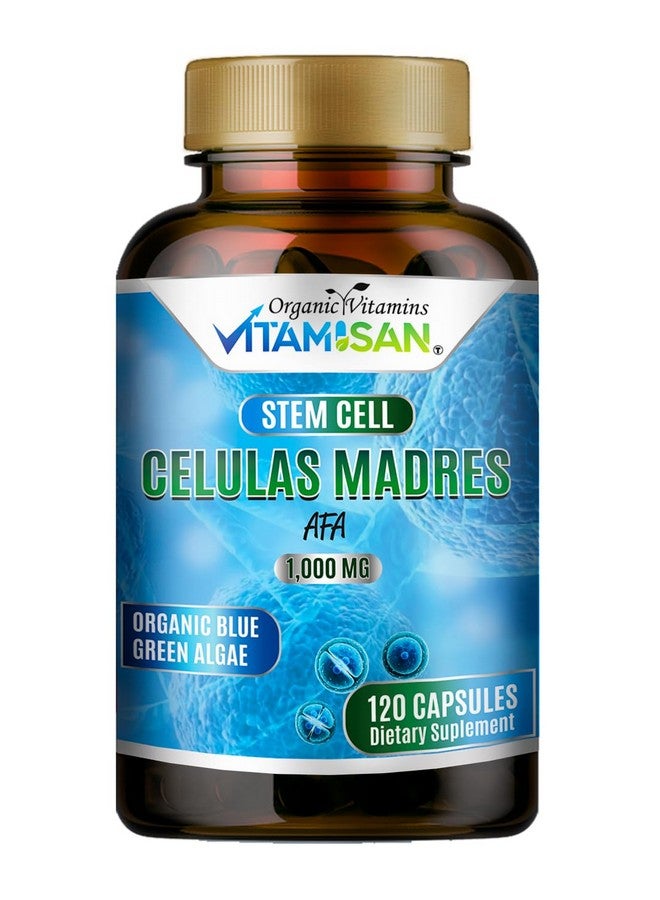Vitamisan Celulas Madres AFA Stem Natural Cell 120 Capsules 1000 mg Blue Green Algae Non GMO Gluten Free Aphanizomenon Flos-aquae celula Madre suplement - Image 1