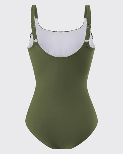 TcIFE Women's One Piece Swimsuit Ruched Tummy Control Square Neck Bathing Suits - Image 5