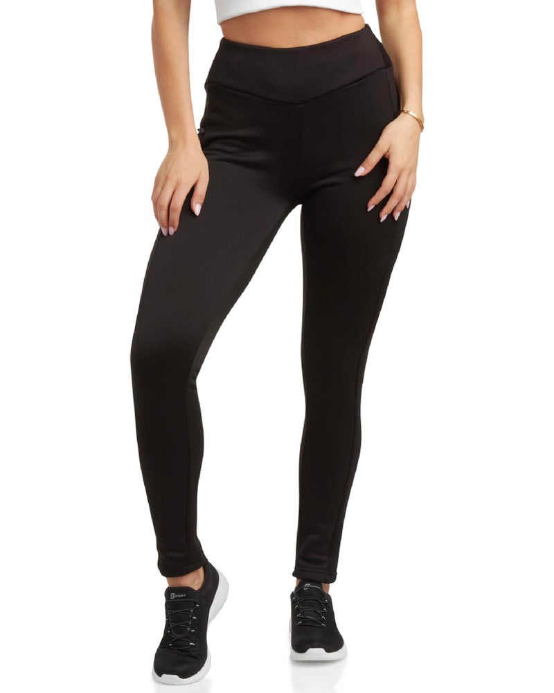 Spyder Womens Leggings - Soft Fleece Leggings with Pockets for Women High Waisted Yoga Pants Workout Gym Activewear, Size Small, Black - Image 1