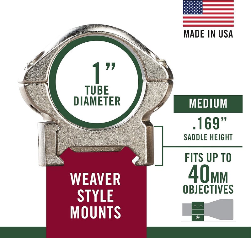 Weaver خواتم غراند سلام لمدى 1 بوصة للمنظار التلسكوبي Hunter Top Mount - Image 2