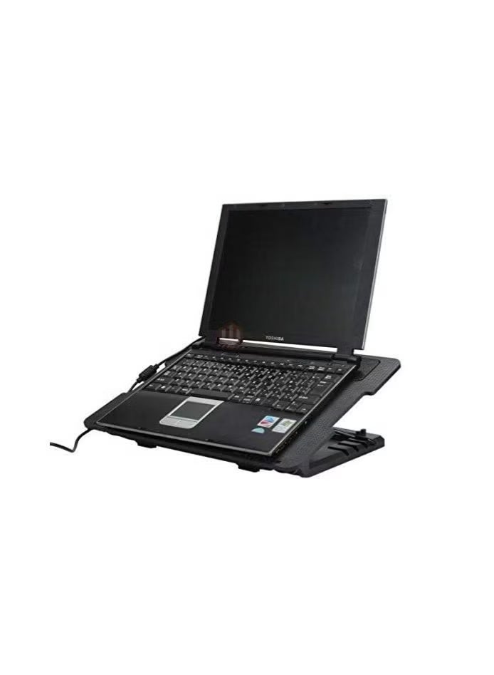 قاعدة تبريد لابتوب بمنفذي USB، حامل تبريد بمراوح LED للأجهزة المحمولة واللابتوبات المتوافقة - Image 4