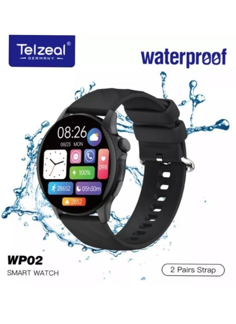 Telzeal - Telzeal WP02 Waterproof Smartwatch – Fitness & Health Tracker with Multiple Sports Modes - Image 1