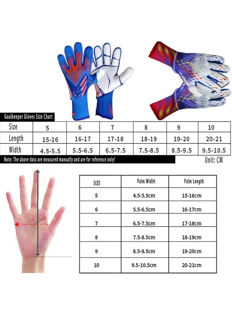 جونيس قفازات كرة القدم للأطفال، قفازات حارس المرمى، قفازات حارس مرمى كرة القدم للرجال المحترفين، قفازات تدريب مع حماية المعصم المزدوج، مقاومة للتخدش، غير انزلاقية - Image 2