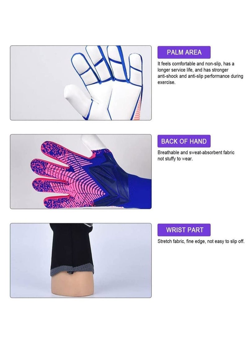 جونيس قفازات كرة القدم للأطفال، قفازات حارس المرمى، قفازات حارس مرمى كرة القدم للرجال المحترفين، قفازات تدريب مع حماية المعصم المزدوج، مقاومة للتخدش، غير انزلاقية - Image 4