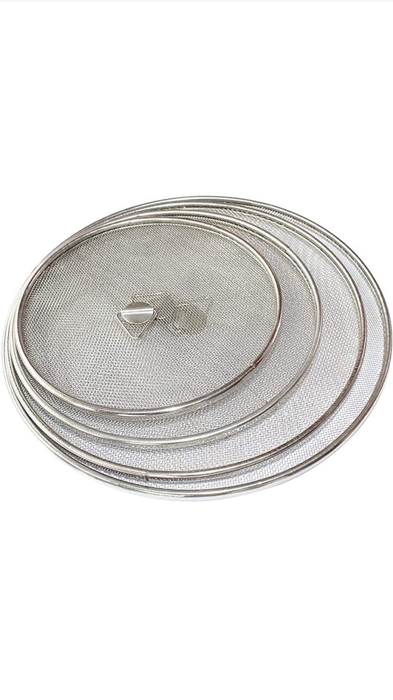 Diamond Steel Diamond Steel Multipurpose Stainless Steel Net Cover Food Cover Milk Cover Milk Jali Fruit Cover with Knob Kitchen Tools Food Grade Jali Set of 4 Pcs  - Image 2