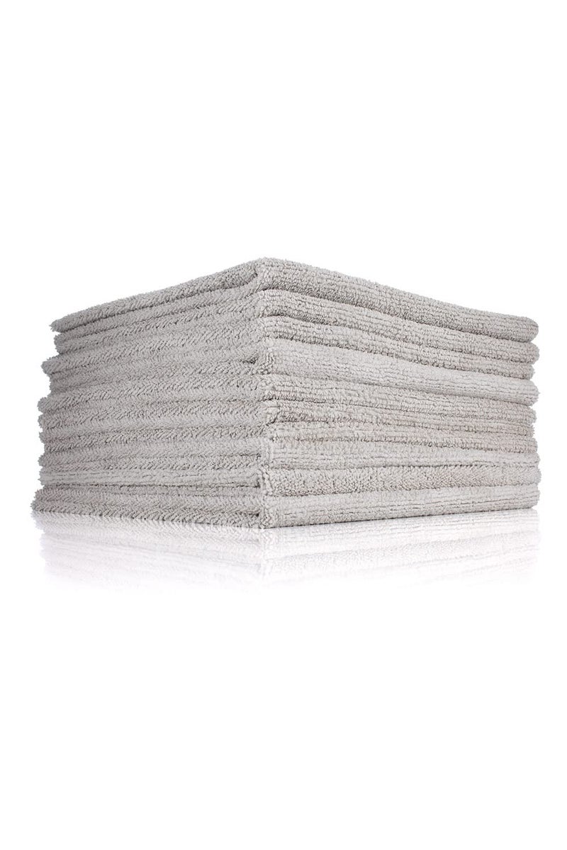 The Rag Company - Edgeless 300 - Microfiber Detailing Towels, Perfect for Removing Polishes, Sealants, and Glaze; Great for Interior Cleaning and Dirty Jobs; 300GSM, 16in x 16in, Ice Grey (10-Pack) - Image 1