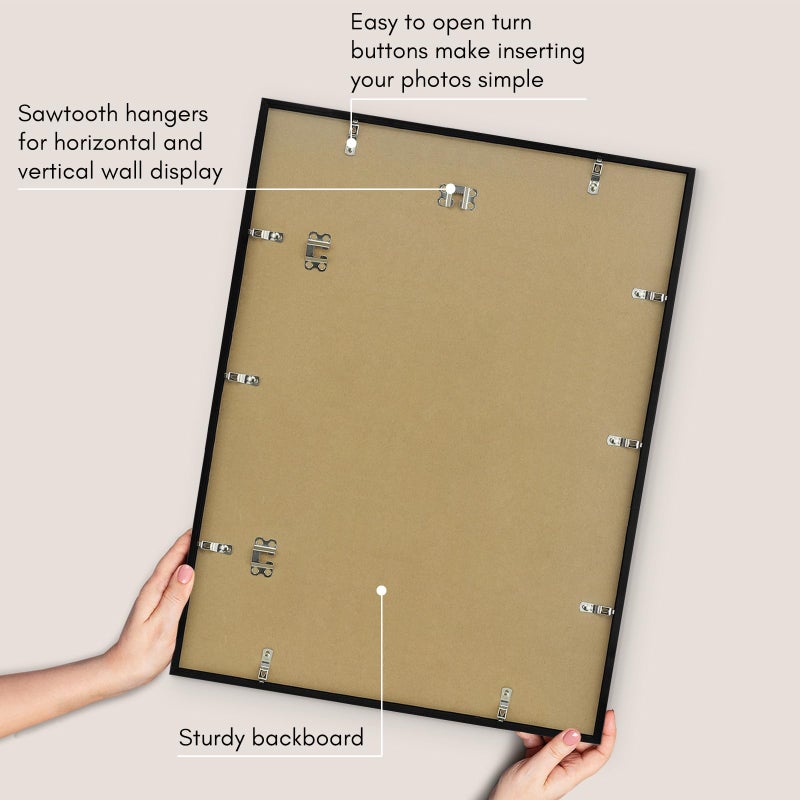Americanflat 18x24 Poster Frame with Polished Plexiglass - Streamline Collection - Thin Border Picture Frame for Wall Display - Hanging Hardware Included - Black - Image 5