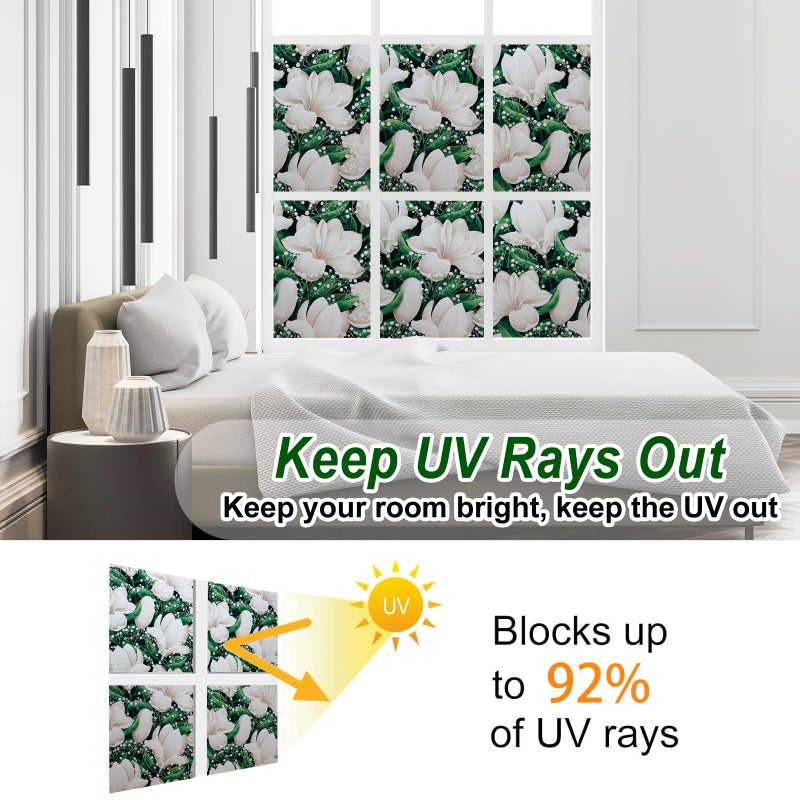 SOMWISE Frosted Glass Window Film, Heat Insulation, UV Block, Anti-Glare, One Way Privacy Tint, Static Cling for Home Bathroom Door, Renter Friendly, Day & Night Privacy - Image 3