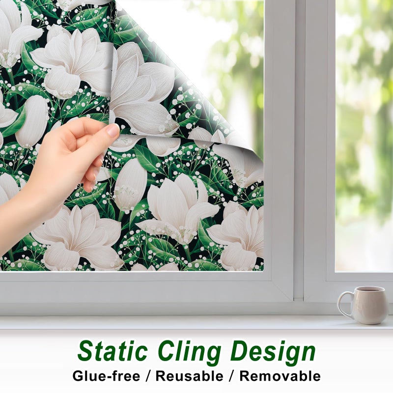 SOMWISE Frosted Glass Window Film, Heat Insulation, UV Block, Anti-Glare, One Way Privacy Tint, Static Cling for Home Bathroom Door, Renter Friendly, Day & Night Privacy - Image 5