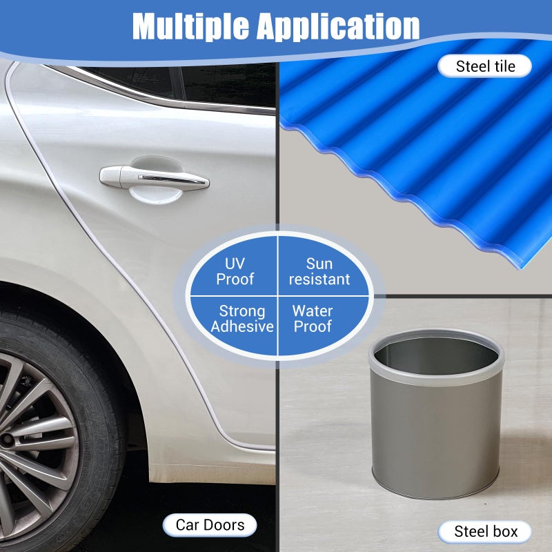 Protalwell Clear Rubber Edge Trim, Self-Adhesive Transparent Edge Protector for Sheet Metal Parts, Car Doors, Flexible Silicone Rubber Material, Size 1/16"(1.5mm), Fit 0-3/32"(2mm), U Channel Edge Guard, 10Ft - Image 3