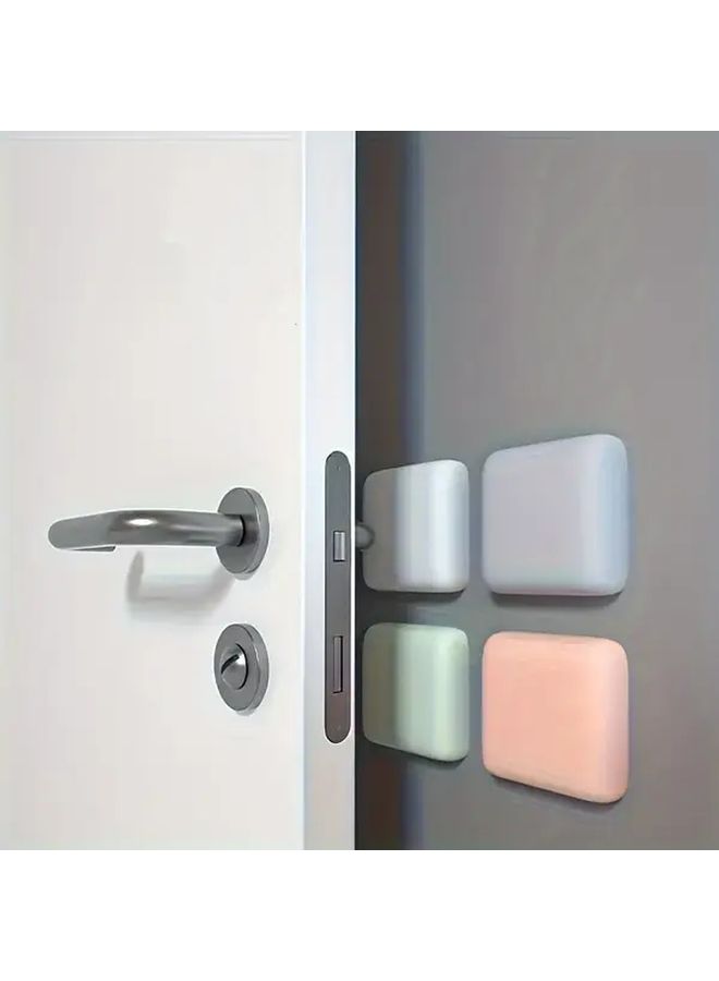 4Pcs Black Self Adhesive Rubber Door Stopper Heavy Duty Non Slip No Drill Installation - Image 1
