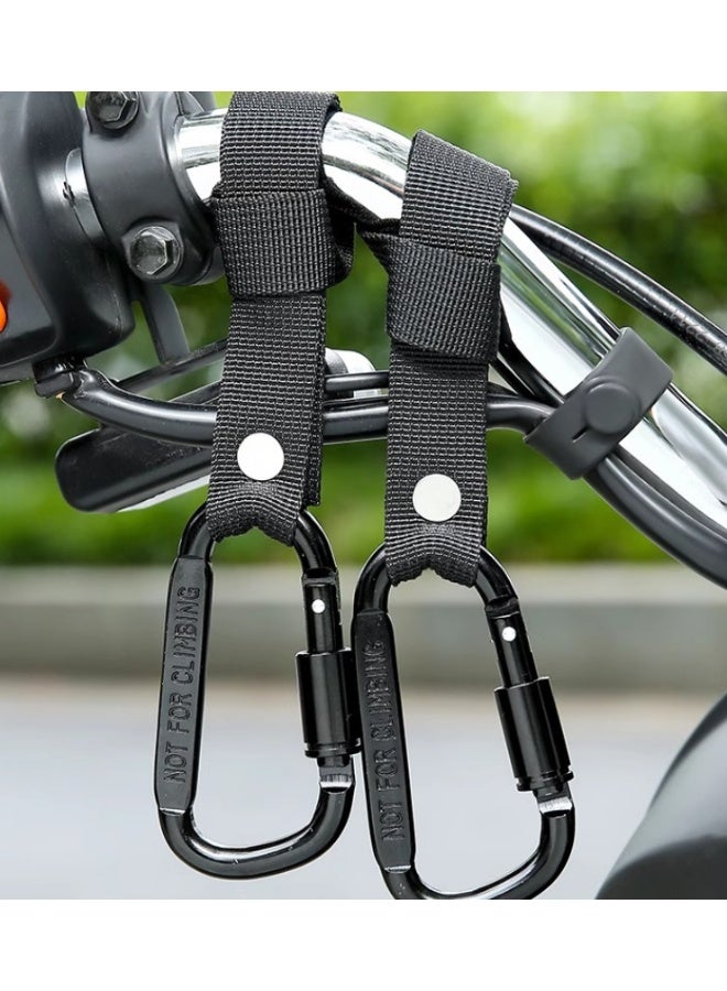 2PCS,Black,Universal Aluminum Alloy Hook for Electric Bikes/Bicycles/Scooters/Motorcycles - Front Metal Load-Bearing Hook with Lock Buckle - Image 2
