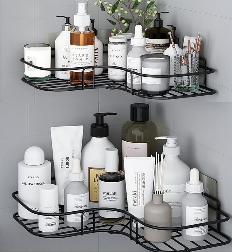 Clay Plus Wall Mounted Self-Adhesive Bathroom Corner Shelf/Kitchen Rack & Holder/Storage Organizer Rack - Bathroom Accessories (No Drilling-Shelf Adhesive) - Image 1