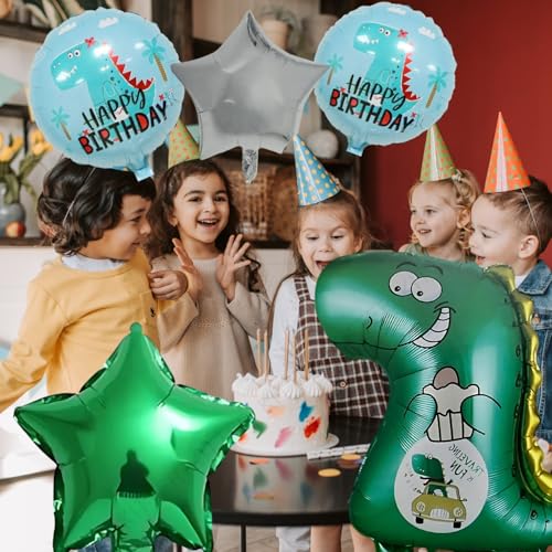 KITTER (Pack Of 5) Balloons Dino King Theme Happy Birthday Balloon Set, Dinosaur Birthday Balloons, Dinosaur Theme Decoration Set (Foil) | 5 Pc Dinosaur Balloon Set for Kids Birthday Party, Multicolor - Image 5