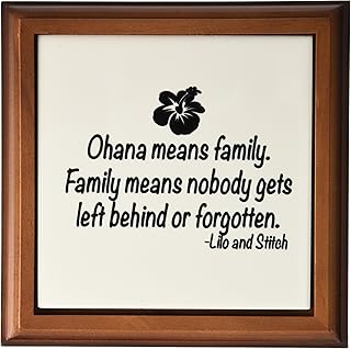 3DROSE 3dRose LLC ft_163985_1 Framed Tile, 8 by 8-Inch, "Ohana Means Family"  - Image 1