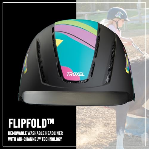 Troxel Spirit Full Coverage Horse Riding Helmet, Low-Profile & Adjustable, Safety Horseback Riding Gear, Extra Small (6-1/4 - 6-1/2), Pop Art Pony - Image 3