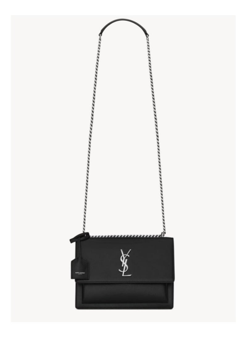 Classic YSL Style Smooth Leather Flap Bag – Luxury Chain Shoulder Crossbody Handbag for Women – Elegant Magnetic Closure Daily Office & Travel Bag - Image 1