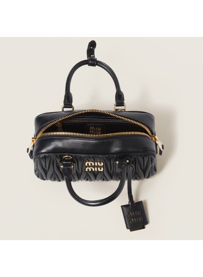 حقيبة ميو أركاديا ماتيلاسيه نابا للنساء، حقيبة توت نسائية، حقيبة كتف نسائية، حقيبة كروس نسائية، حقيبة يد نسائية، أسود