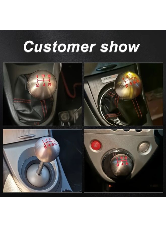 CNSPEED Heavy Duty Aluminum 6 Speed Manual Knob Matte Ball Shape Shift Knob Red Gear Indicator M10x1.5 Thread Compatible With Honda Fit Civic City FD2 FN2 EP3 Type R DC2 DC5 Manual Transmission - Image 3