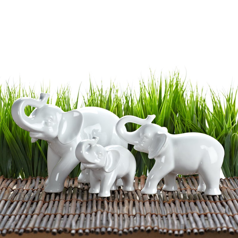 Abbott Collection Ceramic Elephant Figurine, White (Medium) - Image 2