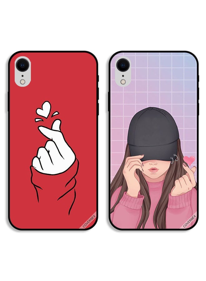 Covernex Two Cases For Apple iPhone XR Protective Covers Snap Love Cap Girl - Image 1