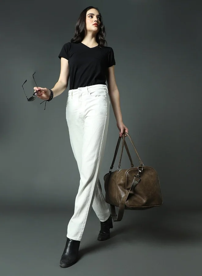 HIGH STAR Women White Jeans