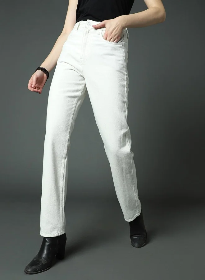 HIGH STAR Women White Jeans