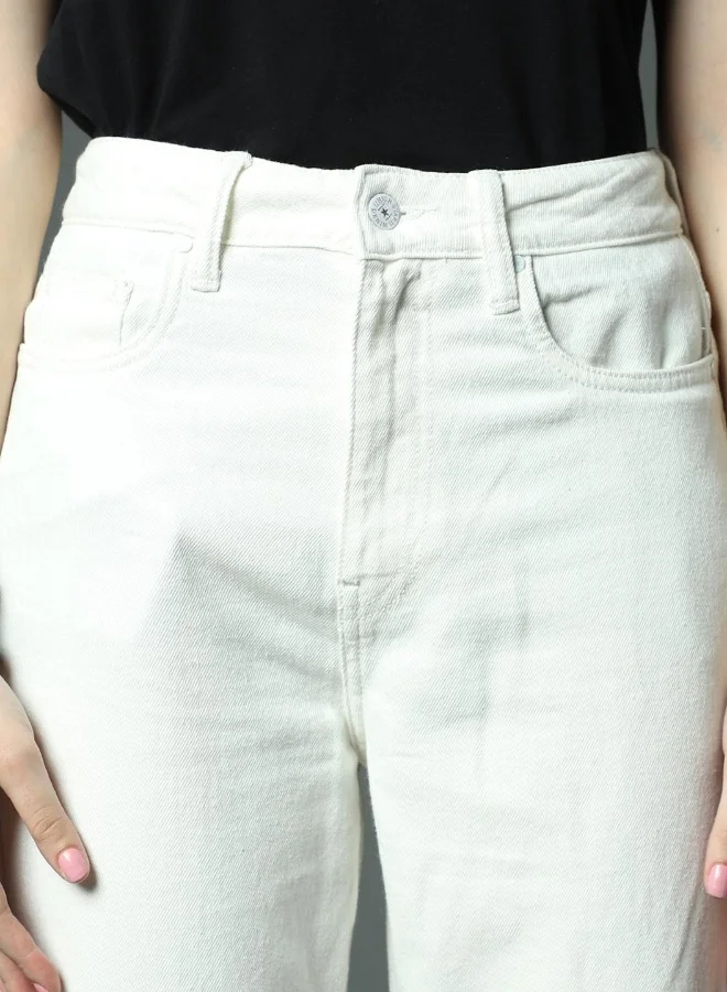 HIGH STAR Women White Jeans