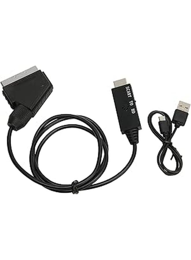 محول من Scart إلى HDMI 1080P عالي الدقة يعمل بالطاقة عبر USB لتلفزيون وصندوق الاستقبال، سهل التركيب - Image 1