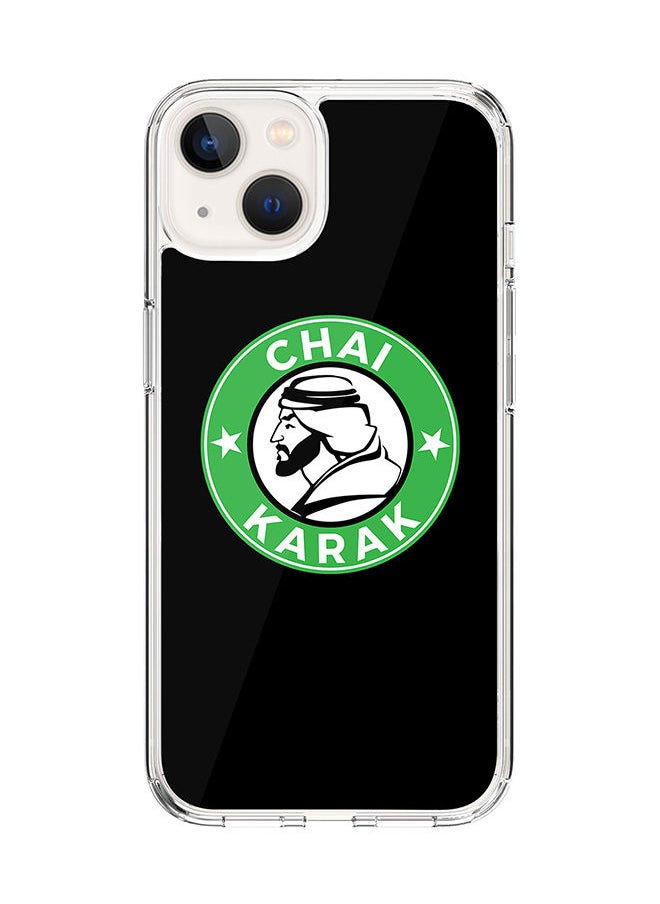 Stylizedd - Classic Clear Case for Apple iPhone 14 Hybrid Soft Case Flexible Edges Anti Drop TPU PC Gel Thin Transparent Cover [ Designed for Apple iPhone 14 ] - Chai Karak Full Print - Image 1