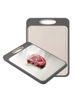 Swift Chopping Cutting Board Double Sided for Kitchen with 304 Stainless Steel and Plastic for Meat Vegetable Fruit, Non-Slip Easy Clean Large Size, Grey  - Image 1