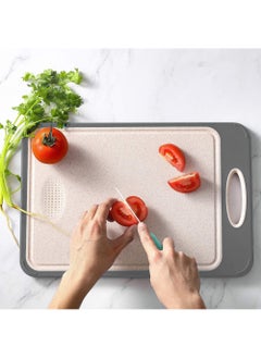 Swift Chopping Cutting Board Double Sided for Kitchen with 304 Stainless Steel and Plastic for Meat Vegetable Fruit, Non-Slip Easy Clean Large Size, Grey  - Image 3