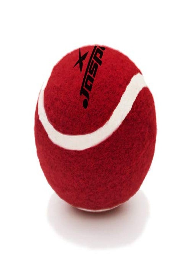 jaspo Natural Rubber Synthetic Cricket Tennis Ball Red Heavy Weight (Pack of 6) - Image 2
