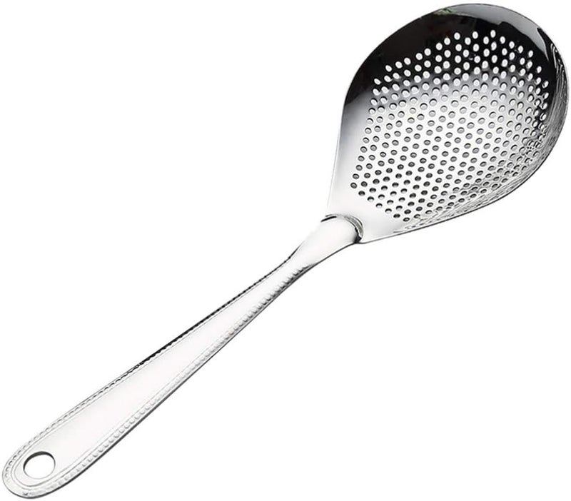 comfrt Skimmer Slotted Spoon Stainless Steel Skimmer Strainer Ladle Skimmer Stainless Steel Straining Spoon with Handle for Hot Pot Soup Oil - Image 1