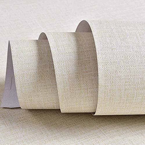 ELTON Fabric Textured Self Adhesive Waterproof Wallpaper Furniture Film Contact Paper for Table top,Furniture, Almirah Doors and Other DIY, Renovation Project (50 Sq Feet, Cream Fabric) - Image 1