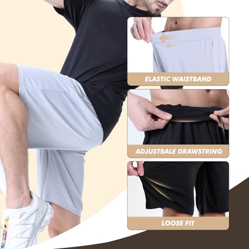 BOOJO 7 Pack Mens Athletic Shorts - Gym Basketball Running Workout Quick Dry Black Shorts with Pockets for Casual Performance - Image 3
