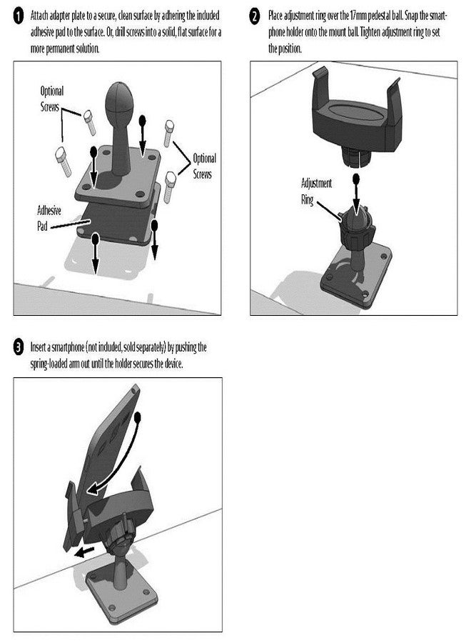 ARKON Mounts Universal Smartphone Adhesive or Drill-Base Mount for Cars & Trucks | Durable Phone Holder | Compatible with iPhone, Galaxy, Note, Pixel & more | MG2APAMPSVHB - Image 2