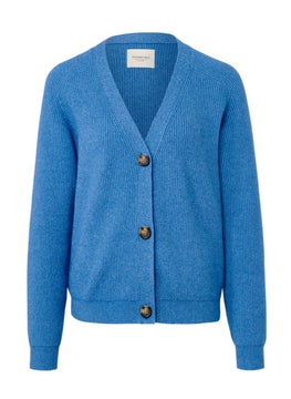 Tchibo Women V-Neck Knitted Cardigan, Blue  - Image 2