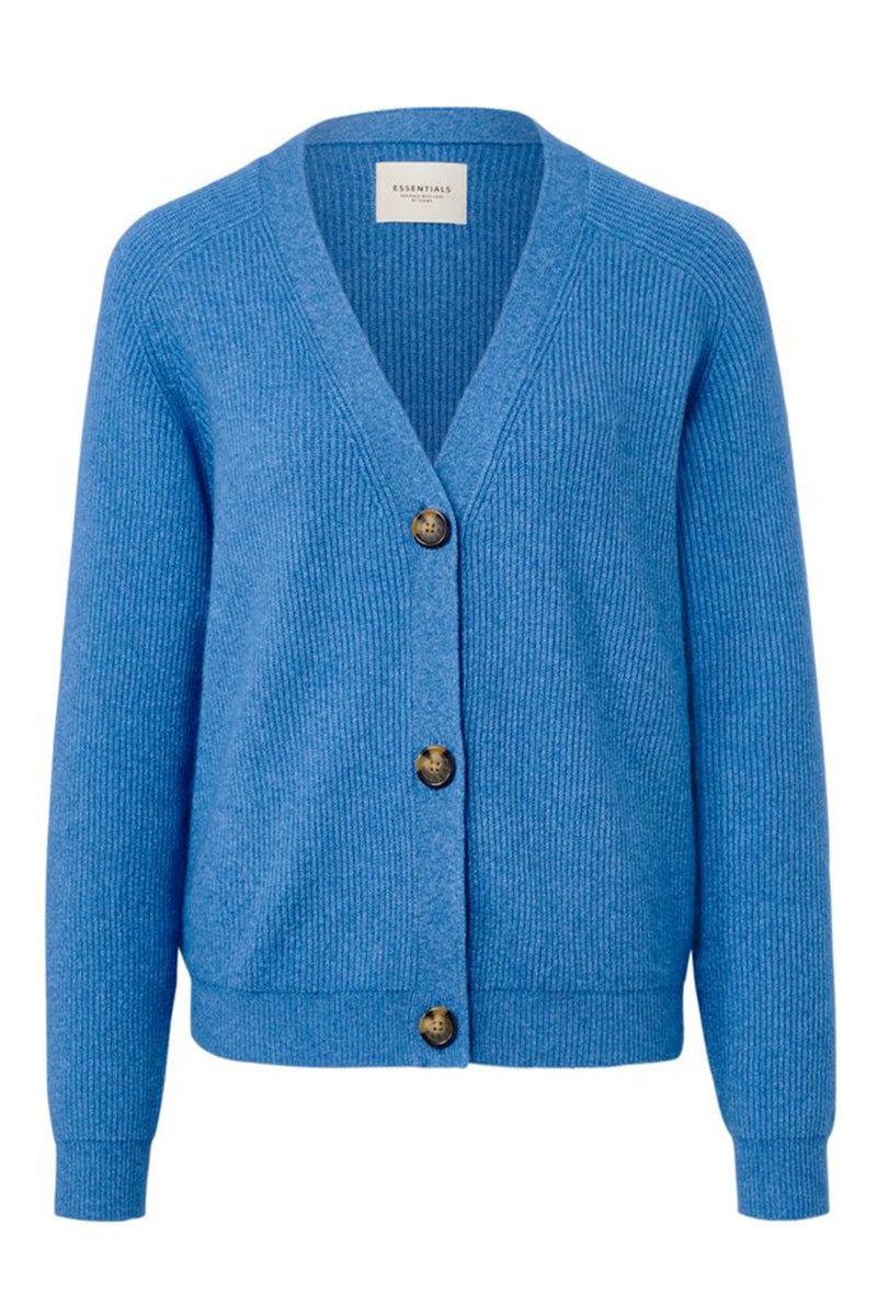 Tchibo Women V-Neck Knitted Cardigan, Blue - Image 2