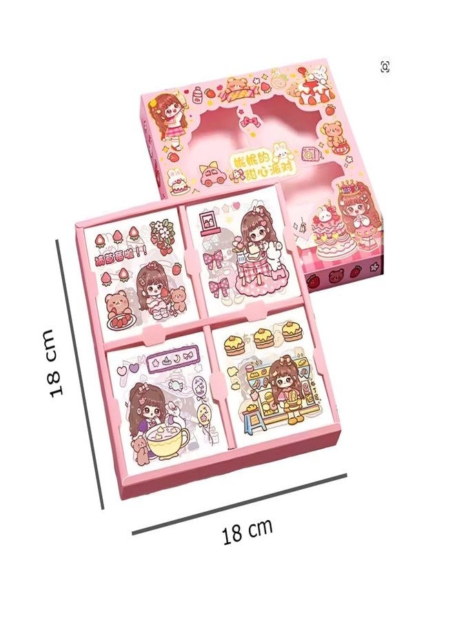 YBN 100 Sheets Kawaii Cartoon Sticker Set – Sweet Party Cute Washi & PET Waterproof Decorative Decals, Aesthetic Stationery for Scrapbooking, Journaling, Laptop 3D Stickkers & DIY Crafts - Image 2