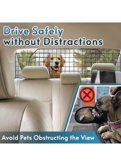 Rabbitgoo Dog Car Barrier for SUVs, Large Pet Car Gate Divider Cargo Area, Adjustable Pet SUV Barriers Universal-Fit, Heavy-Duty Wire Mesh Dog Car Guard,Van Vehicles Dogs Car Accessories Safety Travel  - Image 2