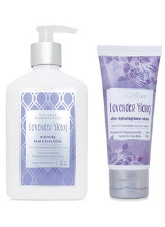 Natural Inspirations Hand  Body Lotion and Hand Creme Gift Set  Lavender Ylang